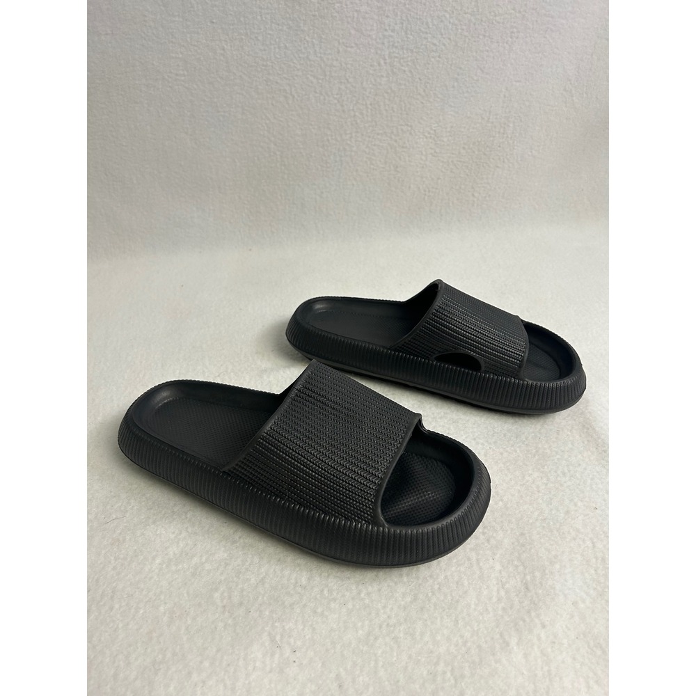 Minimalist Athleisure Size 5/6 Black Platform Pillow Slides Comfy Waterproof